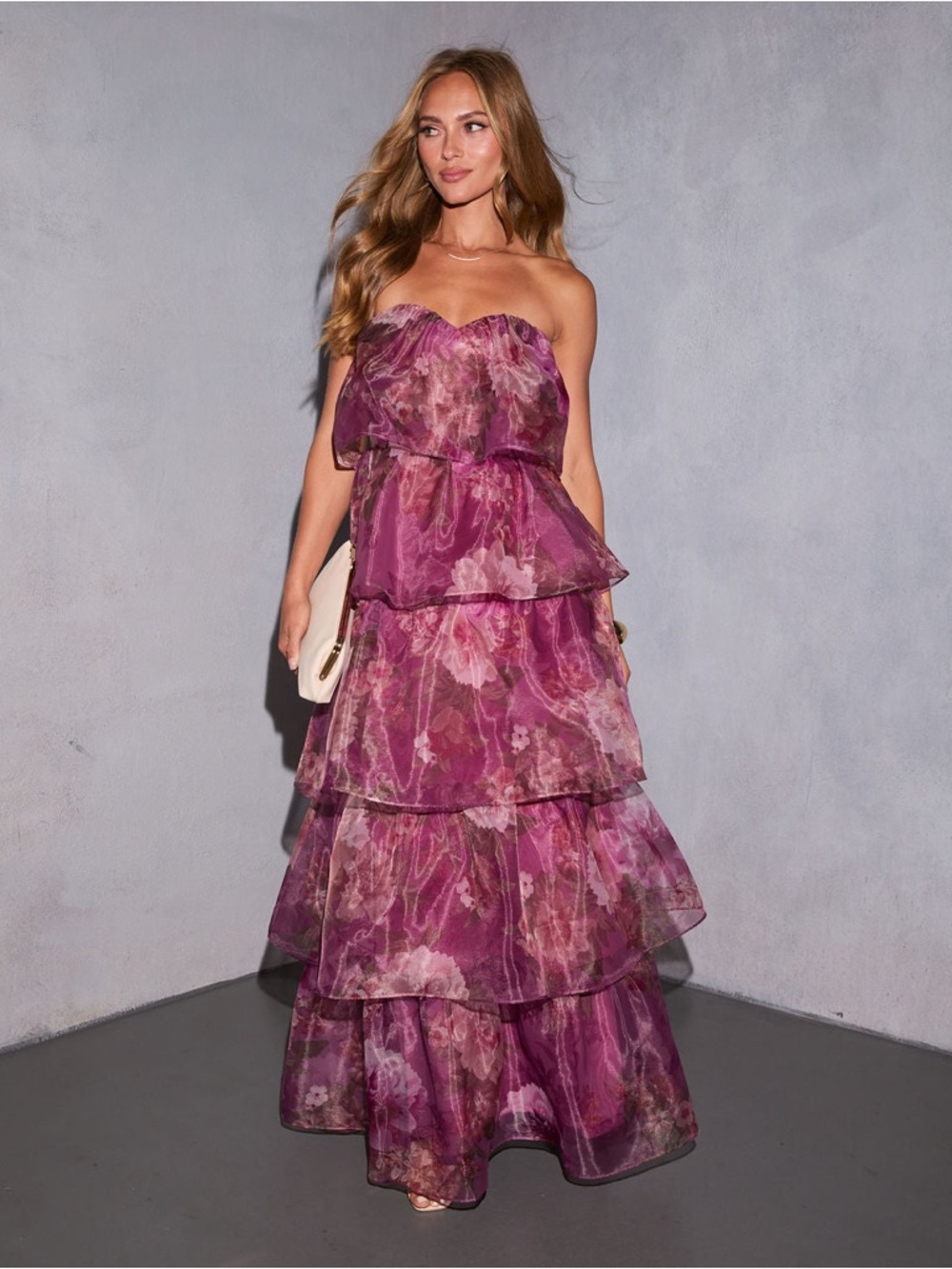 Vici Garden Invite Tiered Strapless Maxi Dress